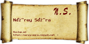 Nérey Sára névjegykártya